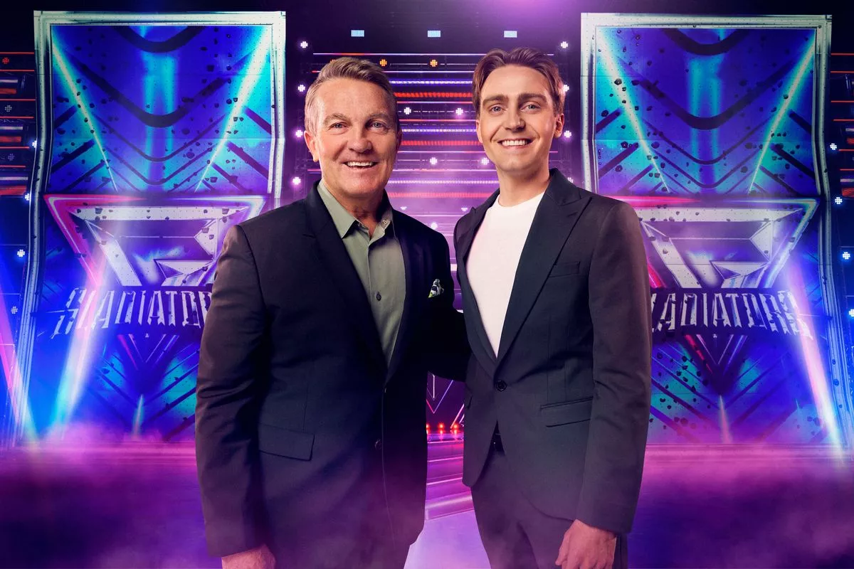 The hosts of BBC Gladiators: Bradley Walsh and Barney Walsh