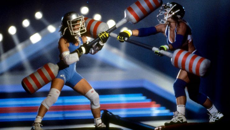 American Gladiator Ice takes on a willing Contender in Joust.