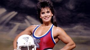 Falcon (Bernadette Hunt) from Gladiators UK.