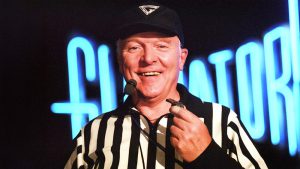 John Anderson was the referee for 9 series of Gladiators.